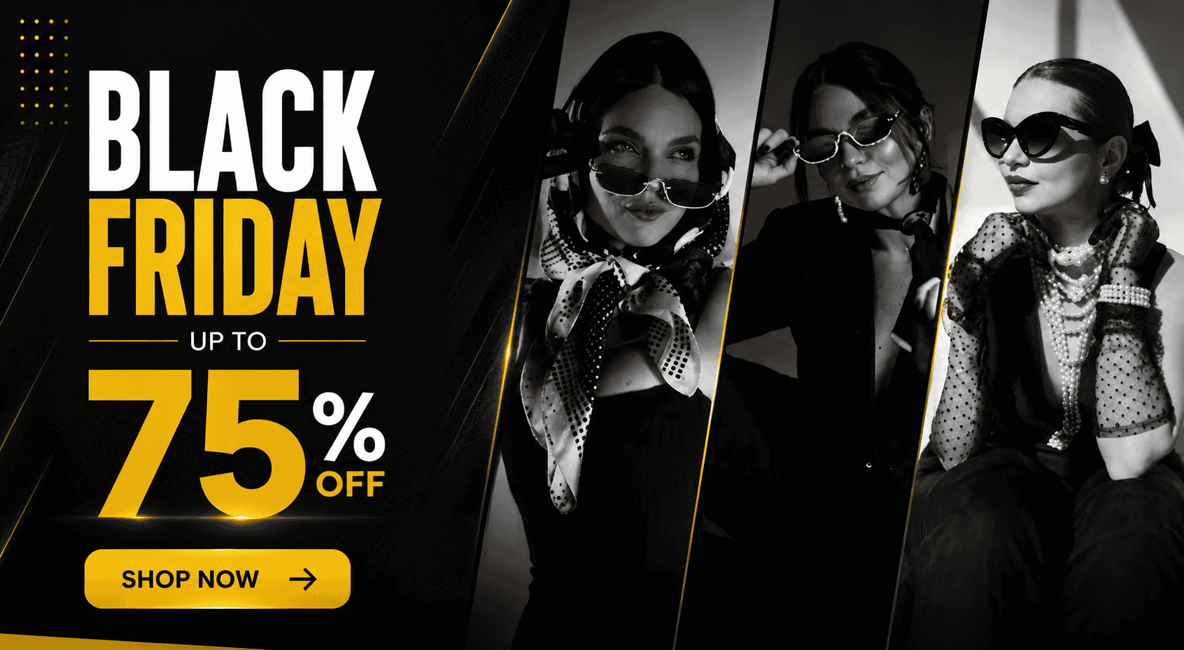 The Blackout is LIVE. 🕶️ Up to 50% off everything. Campaign banner