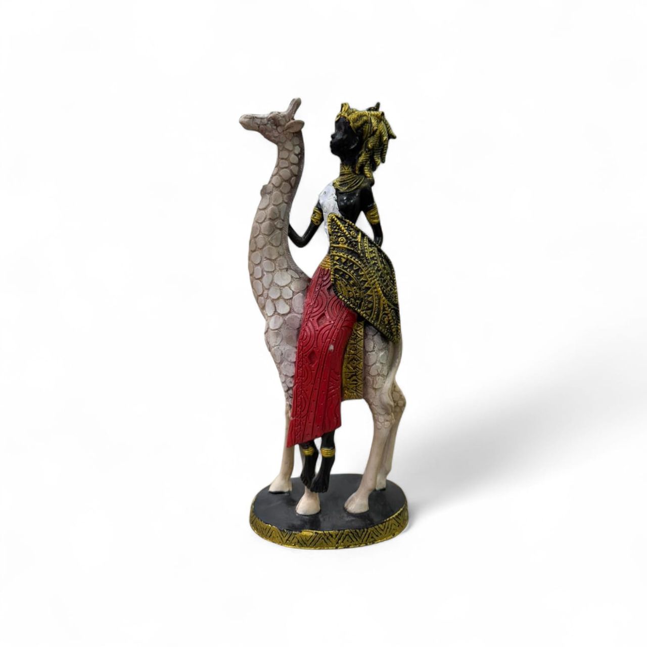 Tribal Lady Figurine Statue, Antique Finish Home Decorative Showpiece Resin product image