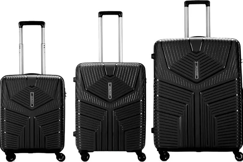 ARISTOCRAT Hard Body Set of 3 Luggage 4 Wheels - SLAY 55, 66 & 75 Cm Hard-Sided 4 Wheels Spinner Luggage Set of 3 Trolley Bags - Black product image